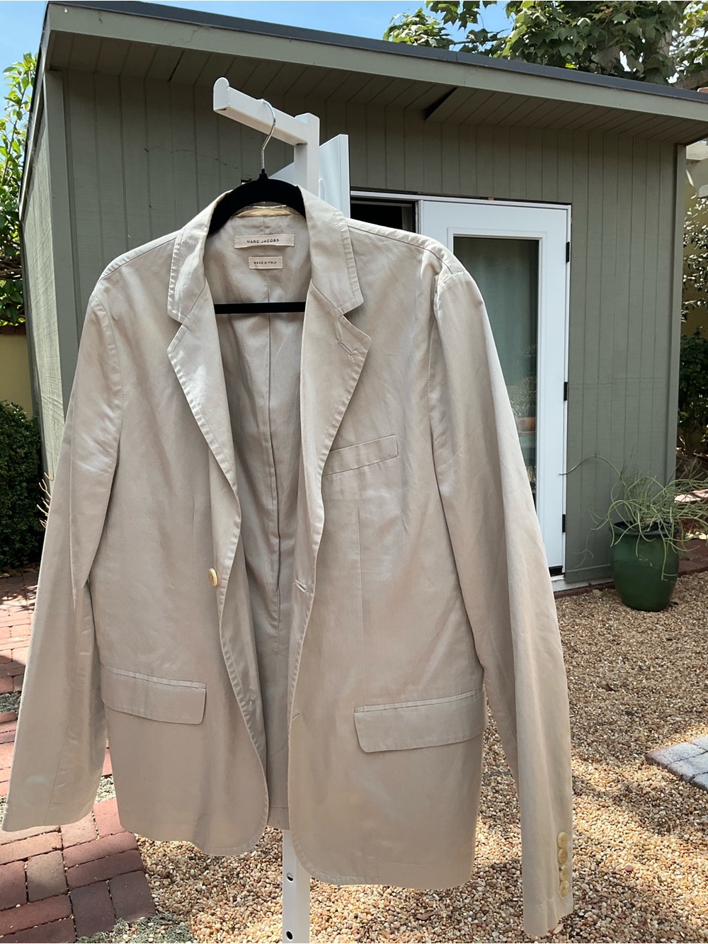 Marc Jacobs Light Beige Single-Breasted Cotton Blazer